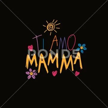 Handwritten quote ti amo as banner in italian Vector Image