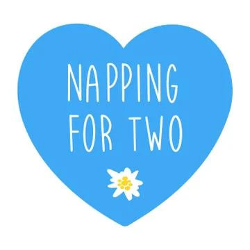 Hand written Napping For Two quote. Pregnancy lettering. Vector typography Stock Illustration