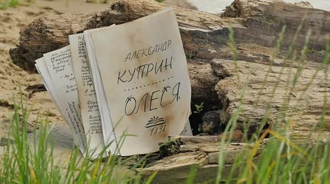 Hand-Written Paper is Falling Down at the Stone Novelette by Alexander Kuprin 動画素材 64774293