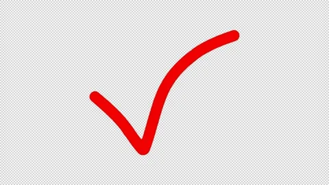 Hand Written Red check Mark with Alpha Stock-Footage 150656381