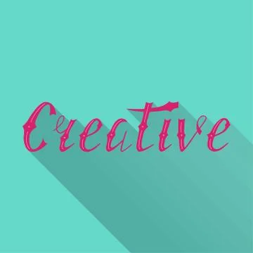 Hand written retro lettering Creative Stock Illustration