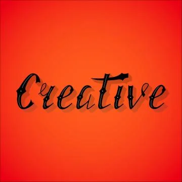 Hand written retro lettering Creative Stock Illustration