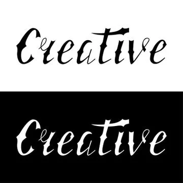 Hand written retro lettering Creative Stock Illustration