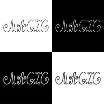 Hand written retro lettering Magic Stock Illustration