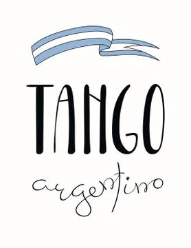 Hand written tango quote Stock Illustration