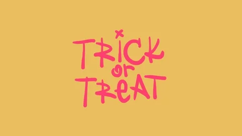 Hand written text Trick or treat on transparent background Stock Footage 248018989