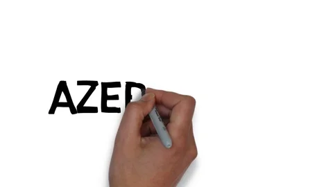 Hand written white board animation country name Azerbaijan Stock Footage 112591160