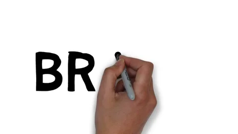 Hand written white board animation country name Brazil Video stock 112591192
