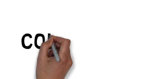 Hand written white board animation country name Colombia Video stock 112591202