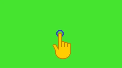 Hand Yellow Pointer Clicked Animation on Green Screen Stock Footage 341997148