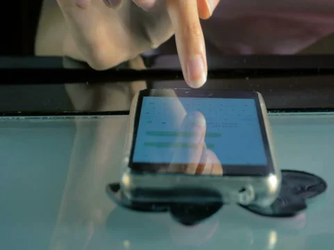 Hand of a young girl writes a message to her friend on the smart-phone. Stock Footage 80485946
