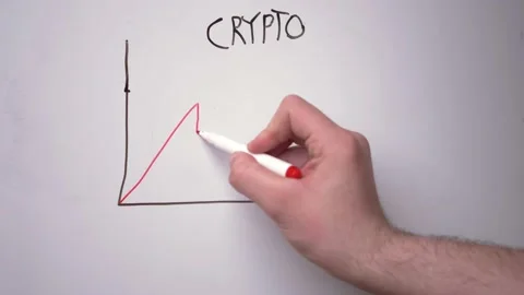 Hand of a young guy writing on a white board raising a cryptocurrency course Stock Footage 153877049