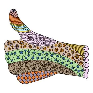 Hand zen tangle. Doodle arm vector illustration. Stock Illustration