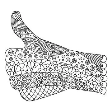 Hand zen tangle. Stock Illustration