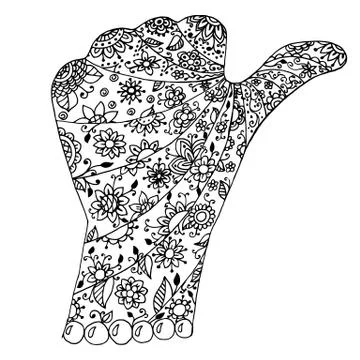 Hand zen tangle vector illustration. 스톡 일러스트