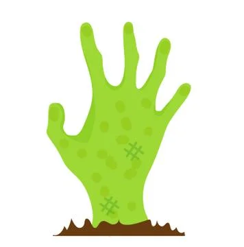 Hand zombie icon flat style. Isolated on white background. Vector illustration. Illustrazione stock