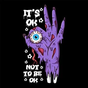 Hand zombie ok vector illustration Stock Illustration