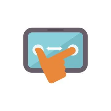 Hand zooming on touchscreen with two fingers icon Stockillustratie