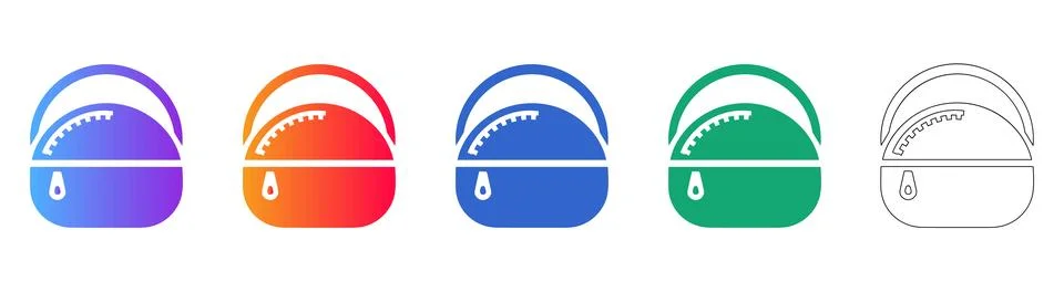 Handbag Accessory Icon Set Stock Illustration