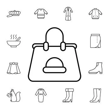 Handbag flat vector icon in autumn pack Stock Illustration