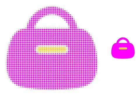 Handbag Halftone Dot Icon Stock Illustration