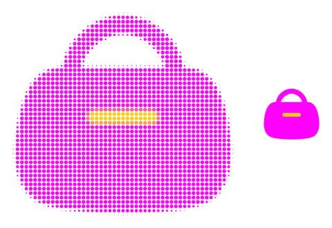 Handbag Halftone Dot Icon Stock Illustration