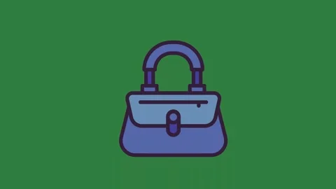 A handbag icon on green background and isolated isolated on green screen Video stock 336891332