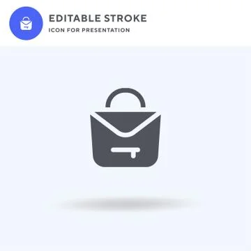 Handbag icon vector, filled flat sign, solid pictogram isolated on white, log Stock Illustration