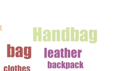 Handbag Word Cloud Animated Isolated On White 스톡 동영상 103560398