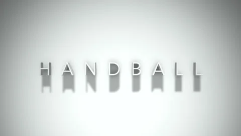 Handball 3D title animation with shadows on a white background Stock Footage 297010659
