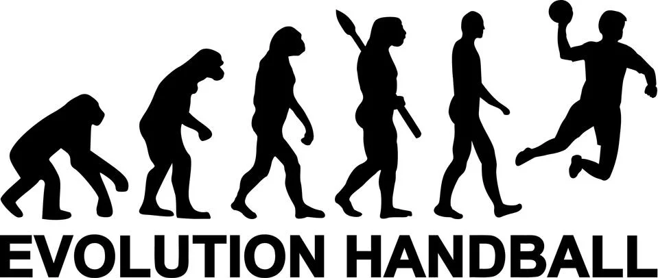 Handball Evolution Stock Illustration