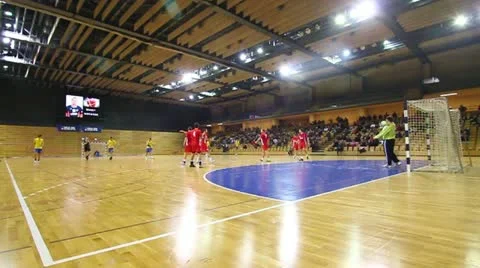 Handball match (men) Stock Footage 12757645