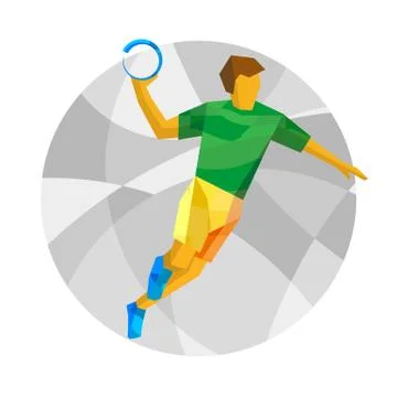 Handball player with abstract patterns Stock Illustration