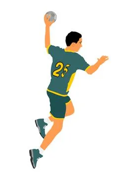 Handball player in action vector illustration Иллюстрация