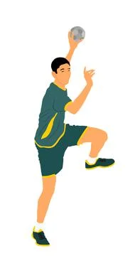 Handball player in action vector illustration イラスト素材