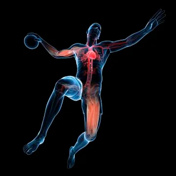 Handball player, artwork Illustrazione stock