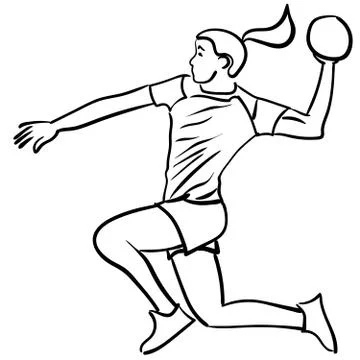 Handball player in attack Stock Illustration