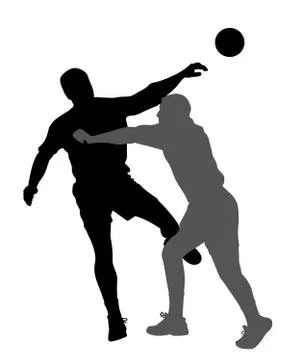 Handball player blocking opponent player Illustrazione stock