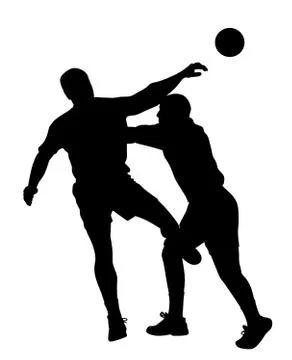 Handball player blocking opponent player Illustrazione stock