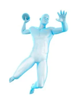 Handball player, illustration Illustrazione stock
