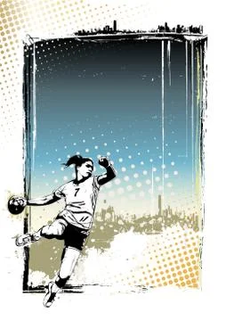 Handball poster background Stock Illustration