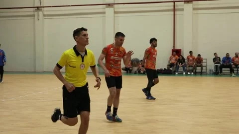 Handball Referee Running During Official Match in Asuncion Paraguay Video stock 336914749