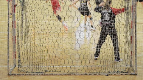 Handball Score Goal 4 Stock Footage 46021185