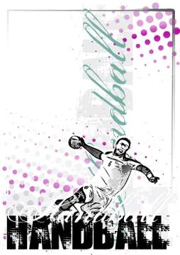 Handball vector poster background Stock Illustration