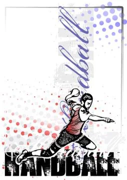 Handball vector poster background Stock Illustration