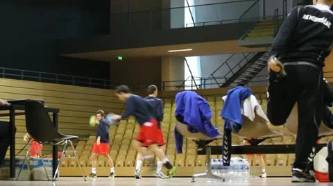 Handball warm up Stock-Footage 21873819
