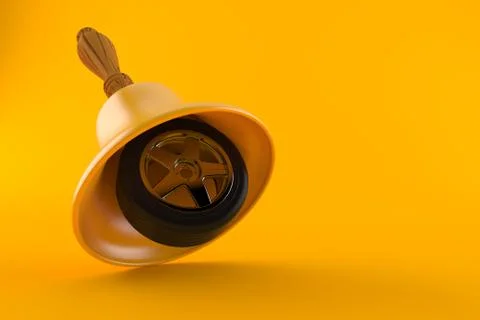 Handbell with car wheel Stock Illustration