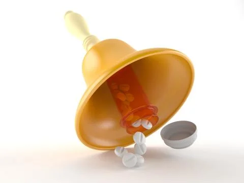 Handbell with pills Stock Illustration