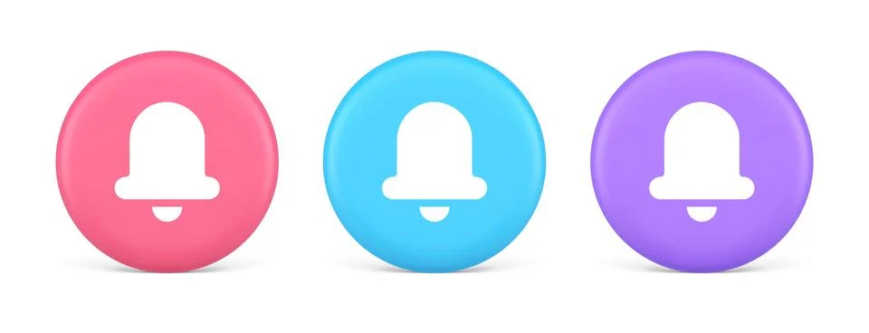 Handbell ring sound notification button incoming message call notification 3d Stock Illustration