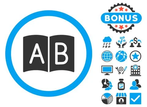 Handbook Flat Vector Icon with Bonus Illustrazione stock